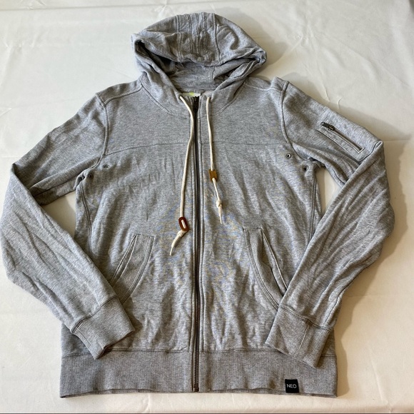 Adidas Neo gray Zip Up Hoodie women's small gorpcore athletic wardrobe essential - Picture 6 of 11